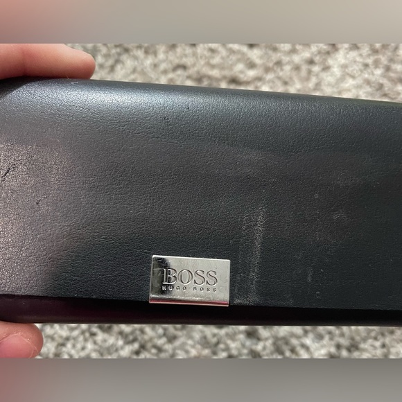 Hugo Boss Eyeglasses Case Boss Logo Snap Closure Sunglasses Black - Picture 2 of 11
